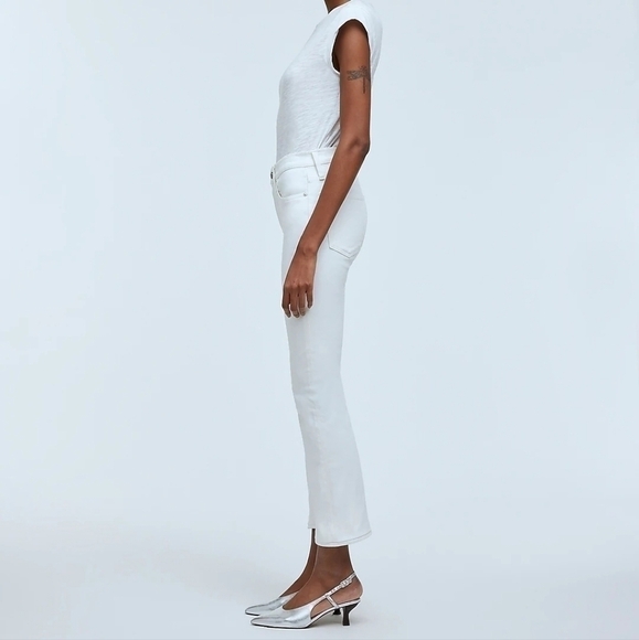 Madewell Kick Out Crop Jeans in Pure White size 32 NWT NI961 - Picture 3 of 13